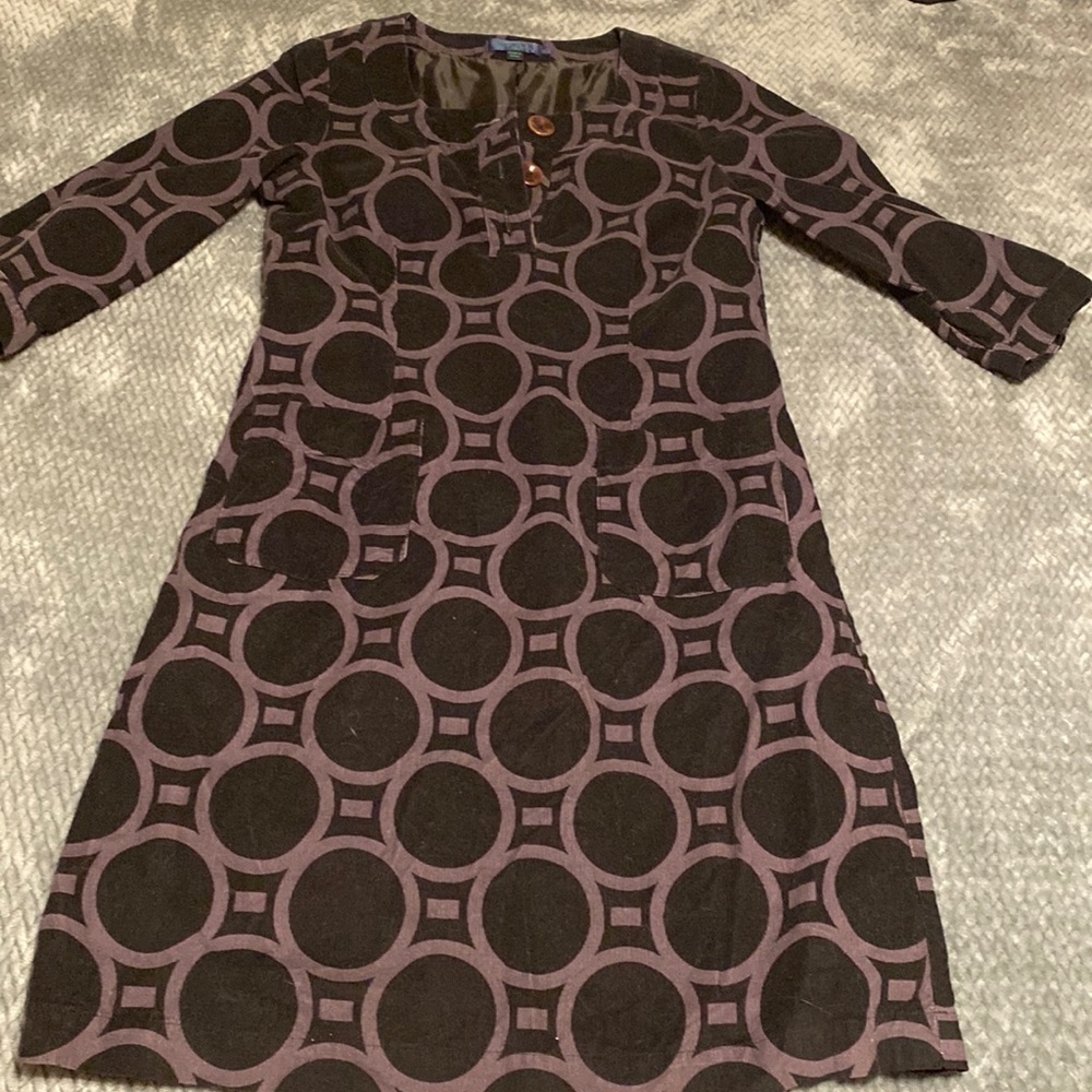 Boden black and gray dress with pocket detail size 12L fits more like 8-10